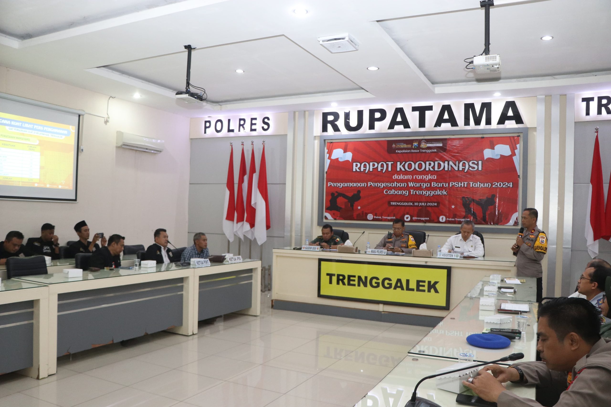 Polres Trenggalek saat menggelar rapat koordinasi