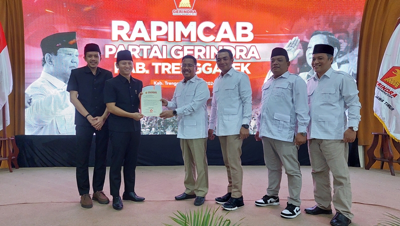 Rapimcab Gerindra di Hayam Wuruk Trenggalek (angga/memo)