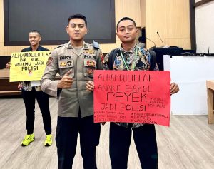 Toni, lolos seleksi calon anggota polisi dan kini bersiap mengikuti pendidikan. (Humas)